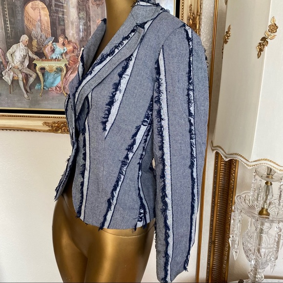 Lena Gabrielle NewYork Eyelash Trim Jacket Blazer - Picture 4 of 10